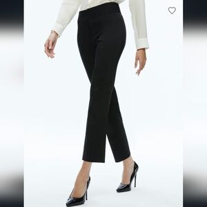 ALICE +OLIVIA stacey low rise kick flare black satin pant